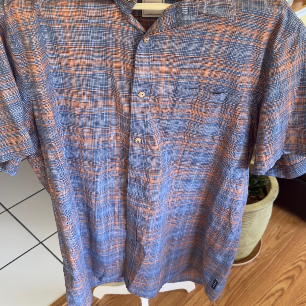 ROWM Men's Short Sleeve Plaid Shirt Cotton‎ Multi Color SIZE - XL